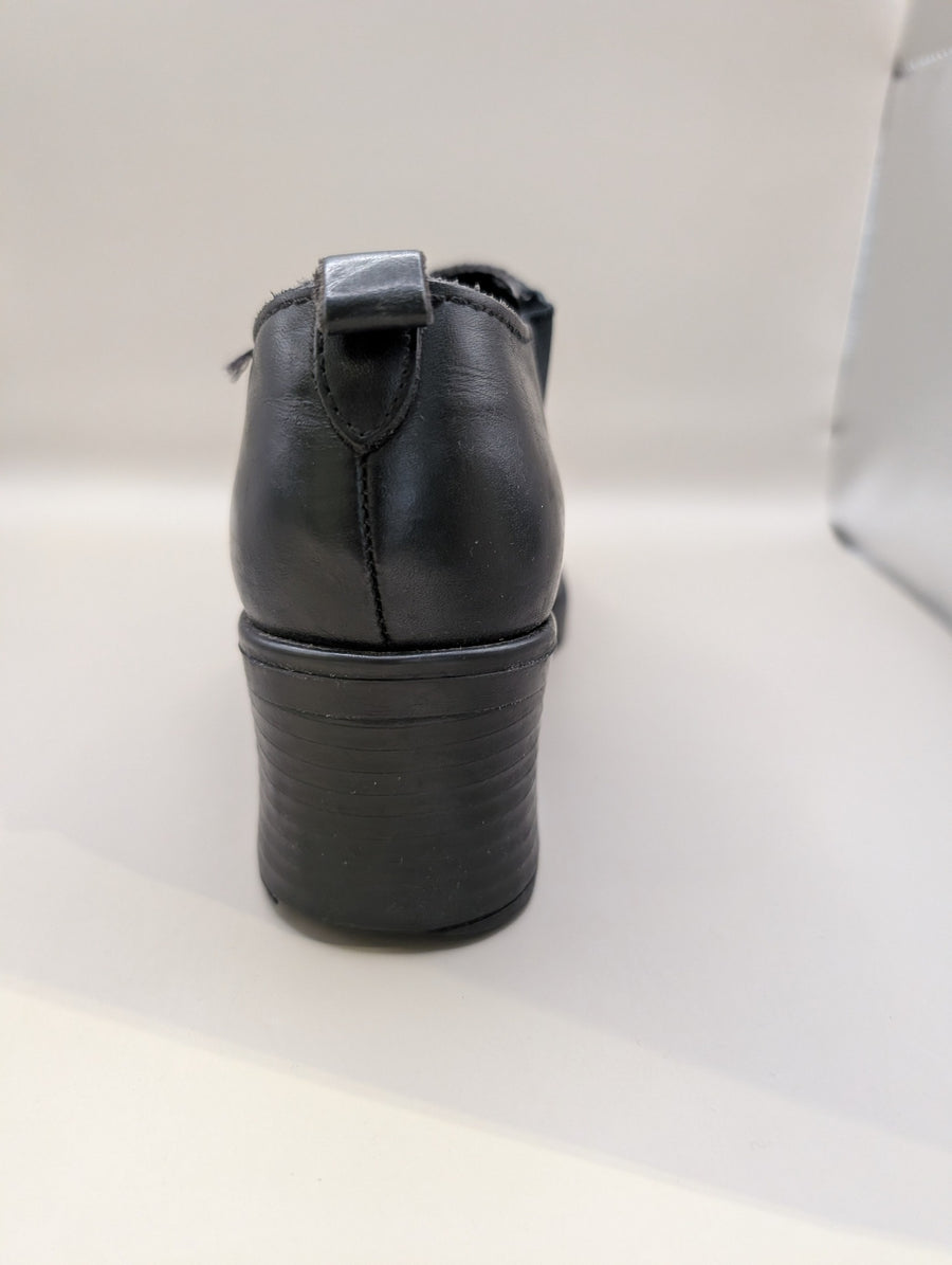 CANDY Black Leather Ankle Boots Women's Chelsea Heel - Image 3