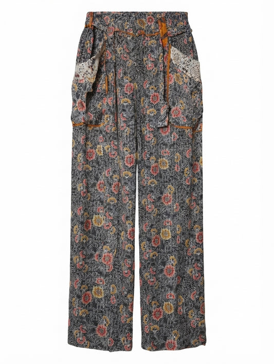Isabel Marant Floral Silk Wide Leg Pants Women's Size 38 - Image 1