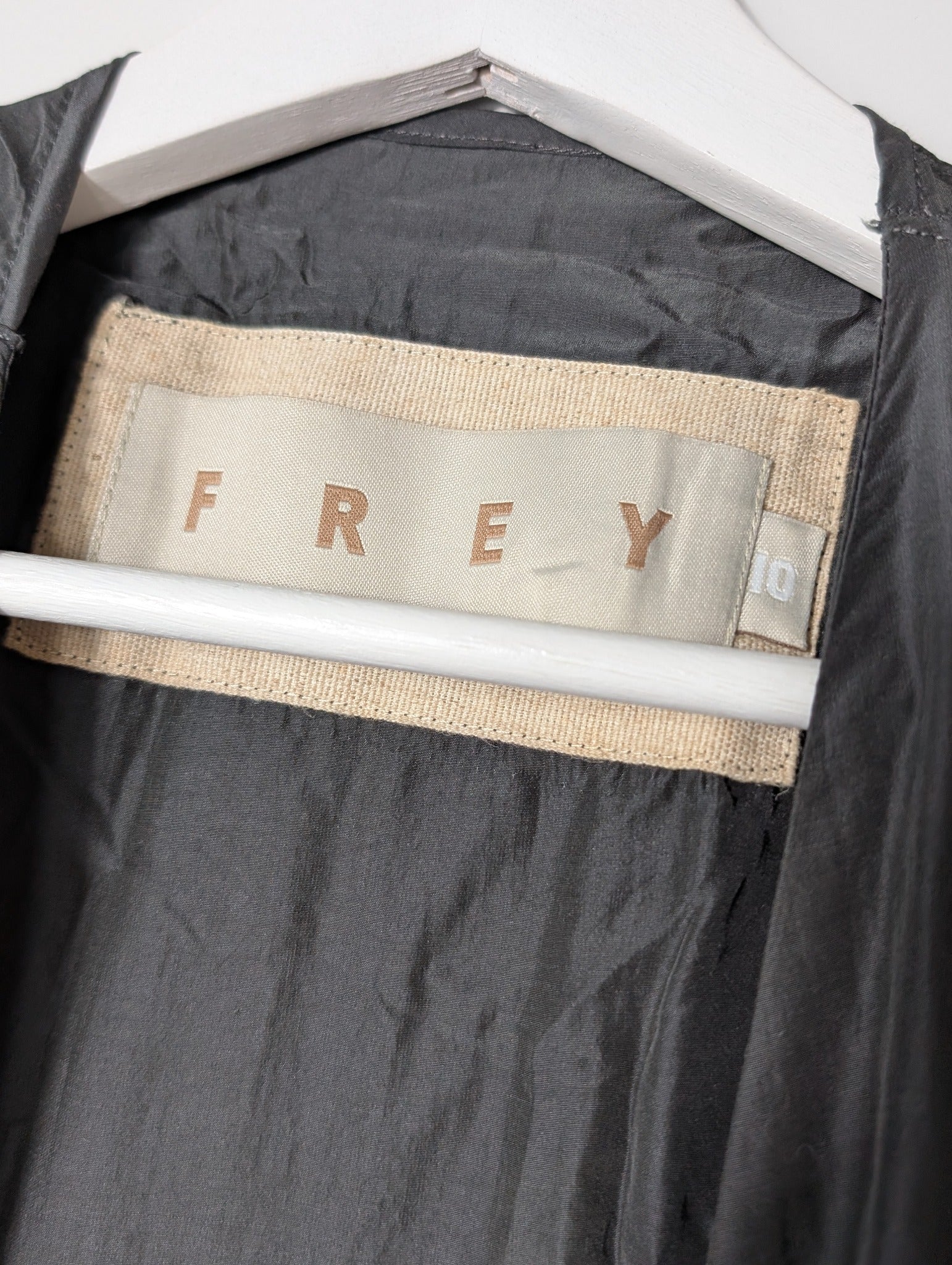 Frey Sleeveless Draped Dress Charcoal Grey Size 10 - Image 5