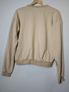 motherchuckers Work From Home Club 2020 Embroidered Sweatshirt Beige XS-S - Image 4