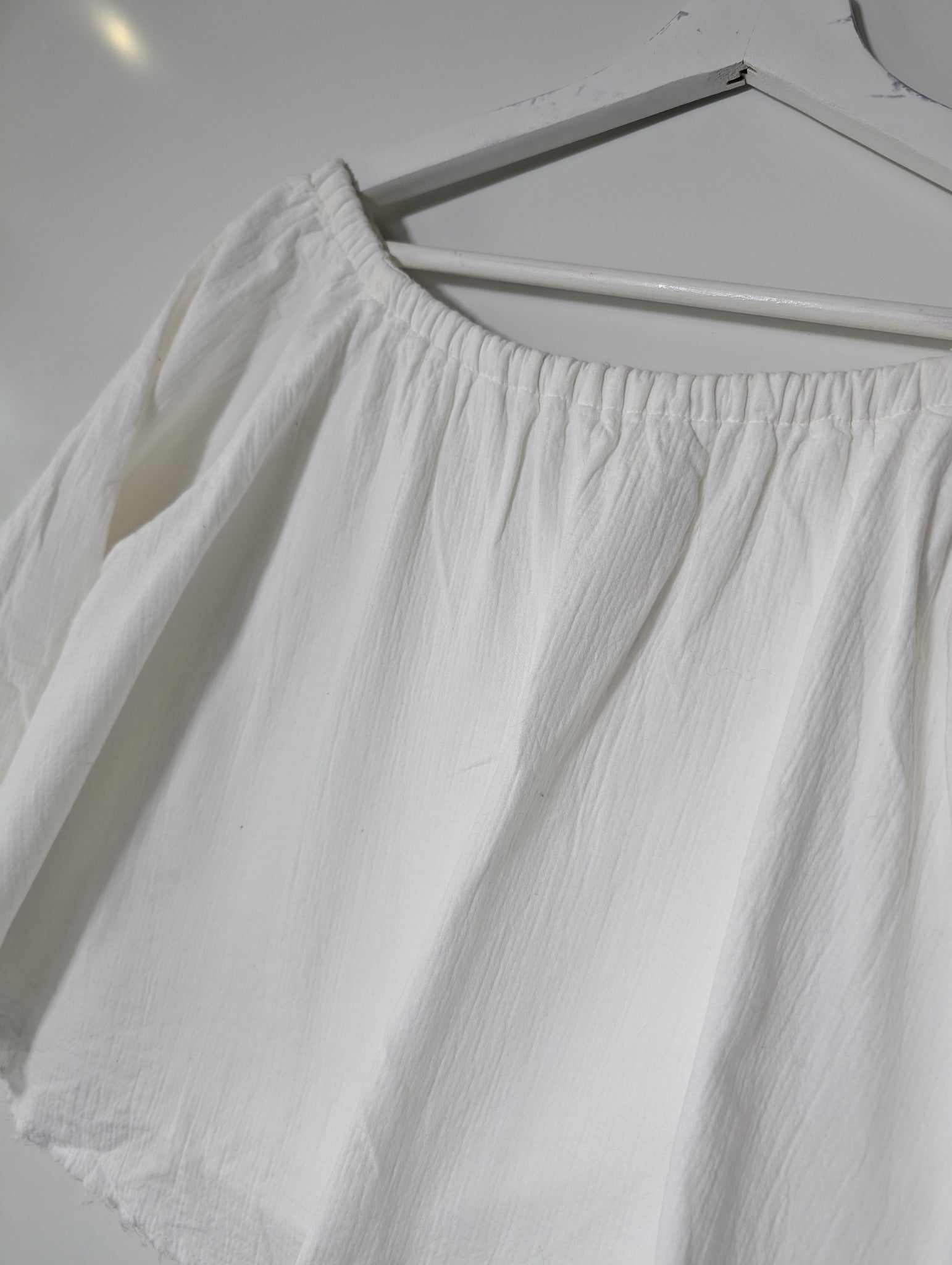 Viktoria & Woods Off-The-Shoulder Gauze Crop Top White Size 0 - Image 4