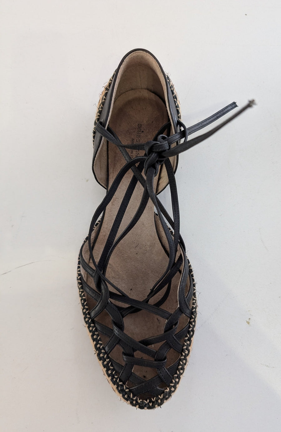 Dries Van Noten Lace-Up Espadrille Sandals Black Size 37.5 - Image 5