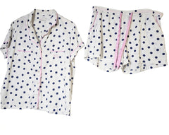 Peter Alexander Women's Polka Dot Pajama Set White & Navy Size M - Image 1