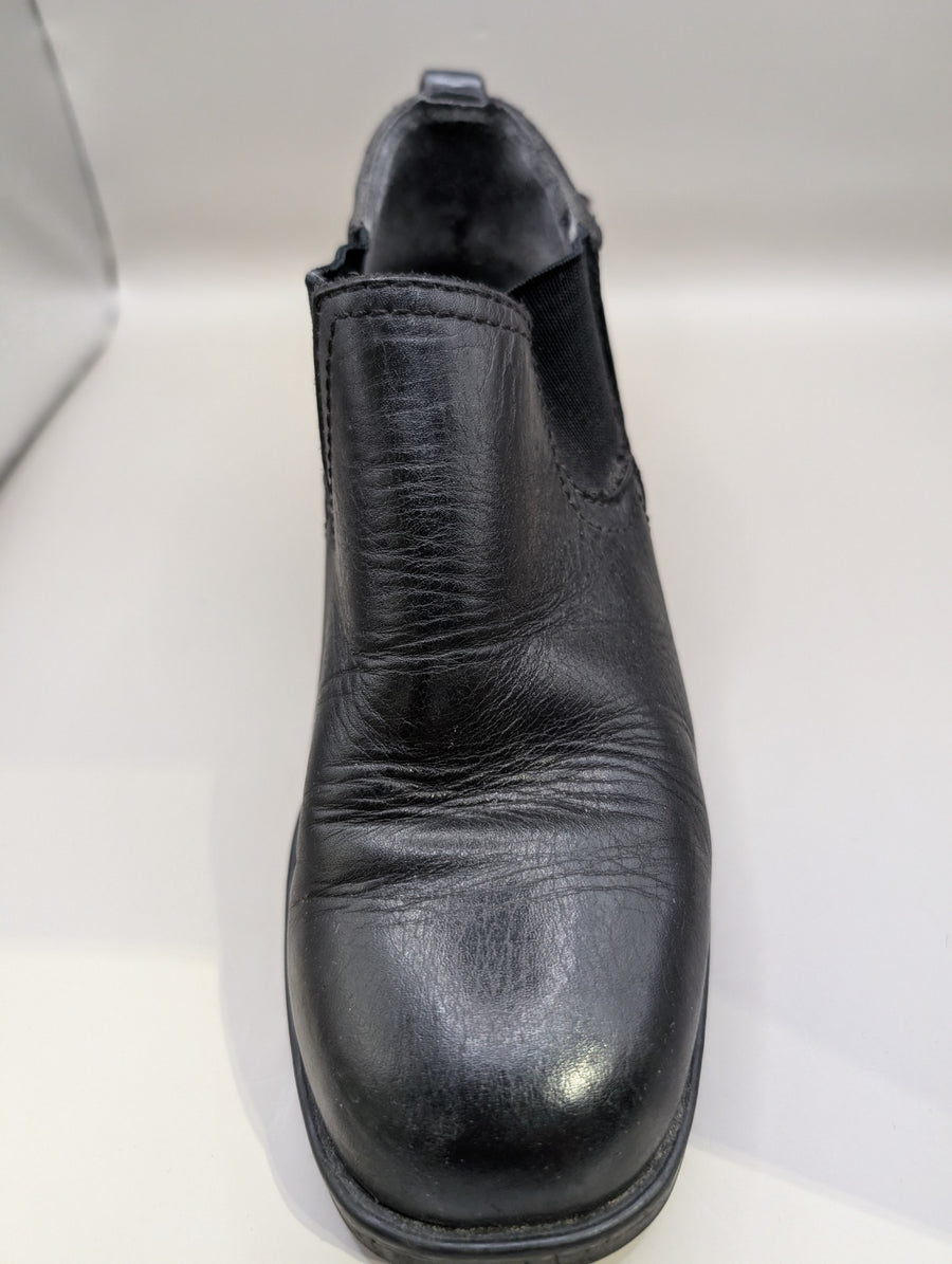 CANDY Black Leather Ankle Boots Women's Chelsea Heel - Image 5