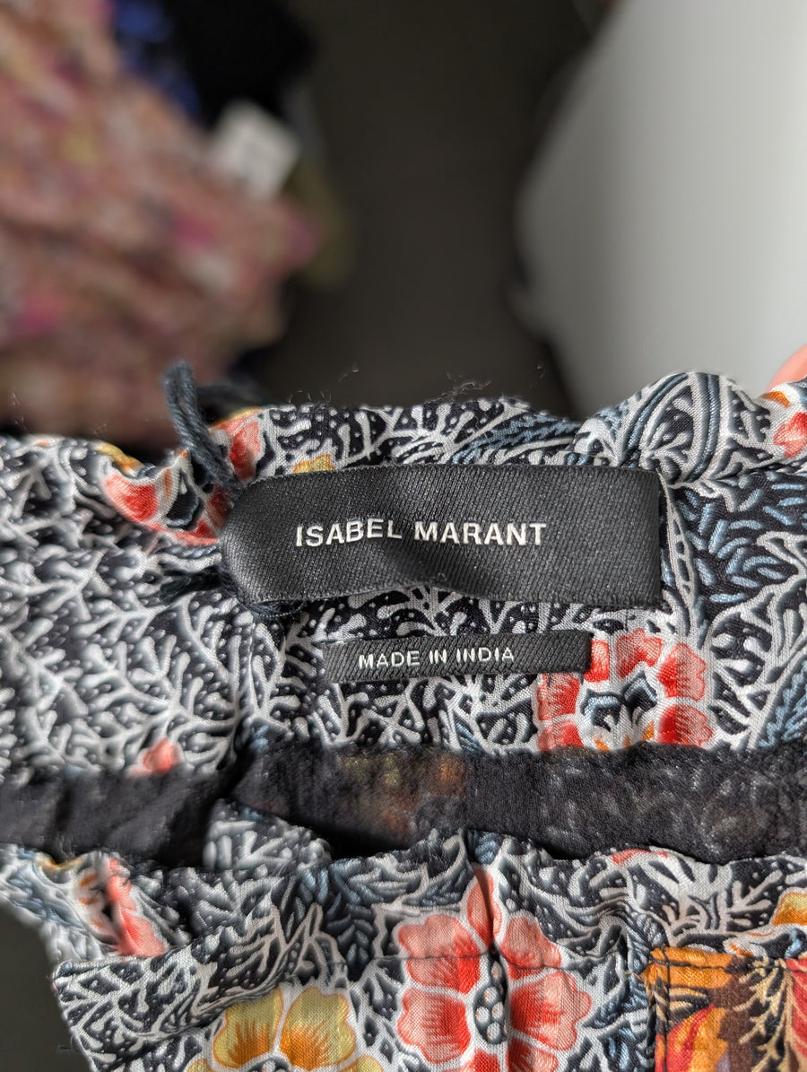 Isabel Marant Floral Silk Wide Leg Pants Women's Size 38 - Image 6