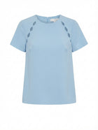 Rebecca Vallance Scalloped Cutout Blouse Light Blue AU 8 - Image 1