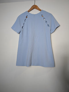 Rebecca Vallance Scalloped Cutout Blouse Light Blue AU 8 - Image 3