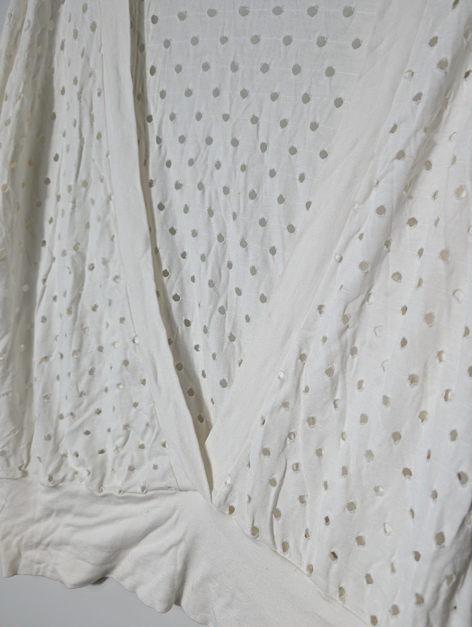 SABA Eyelet Wrap Cardigan White Size 12 - Image 2