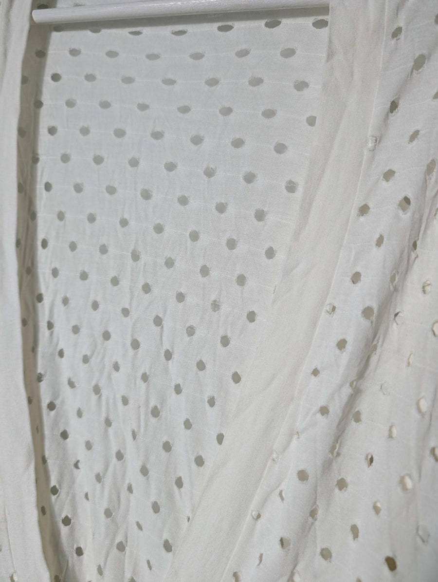 SABA Eyelet Wrap Cardigan White Size 12 - Image 3
