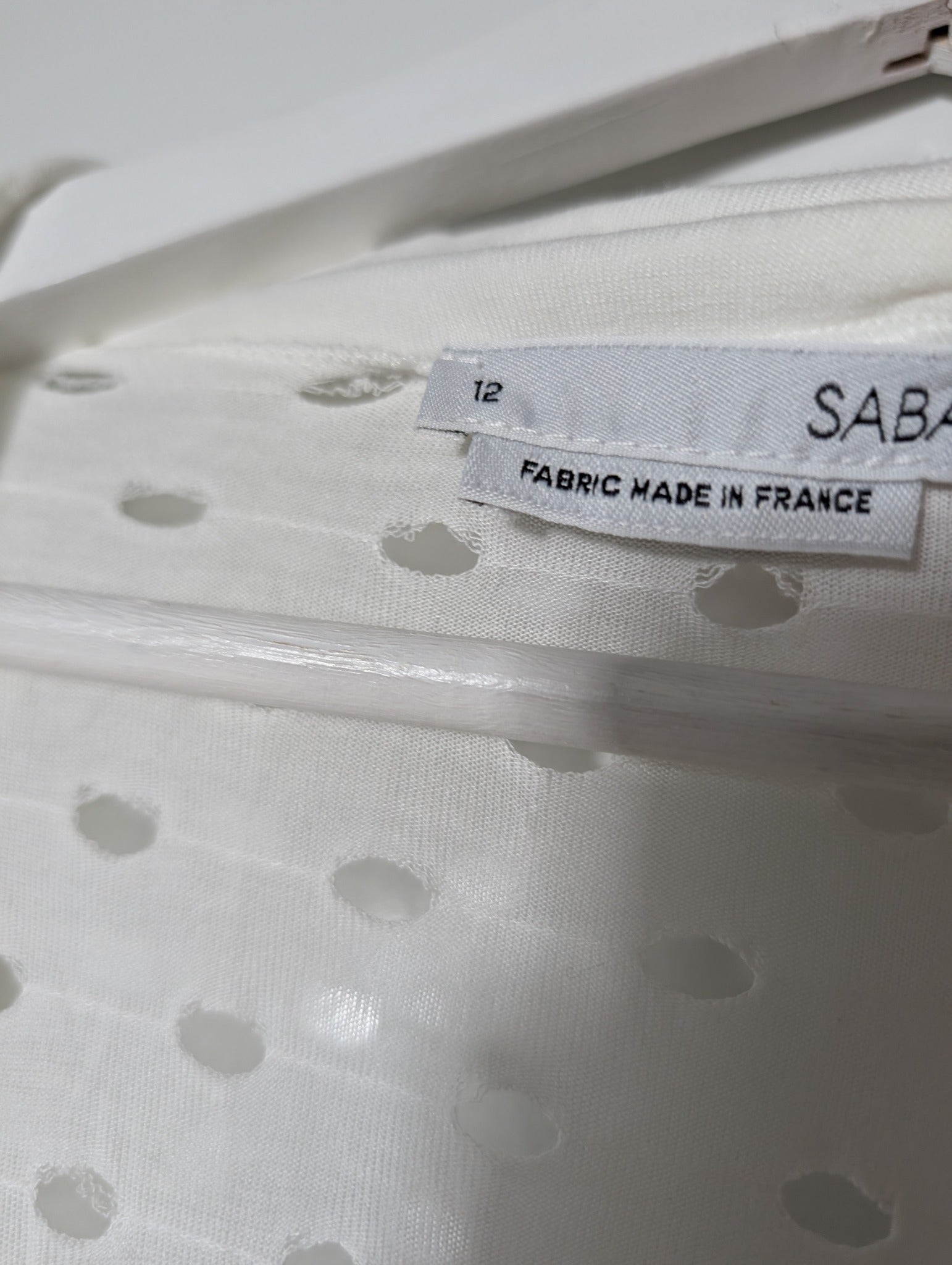 SABA Eyelet Wrap Cardigan White Size 12 - Image 4