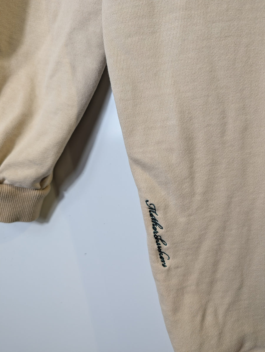 motherchuckers Work From Home Club 2020 Embroidered Sweatshirt Beige XS-S - Image 5