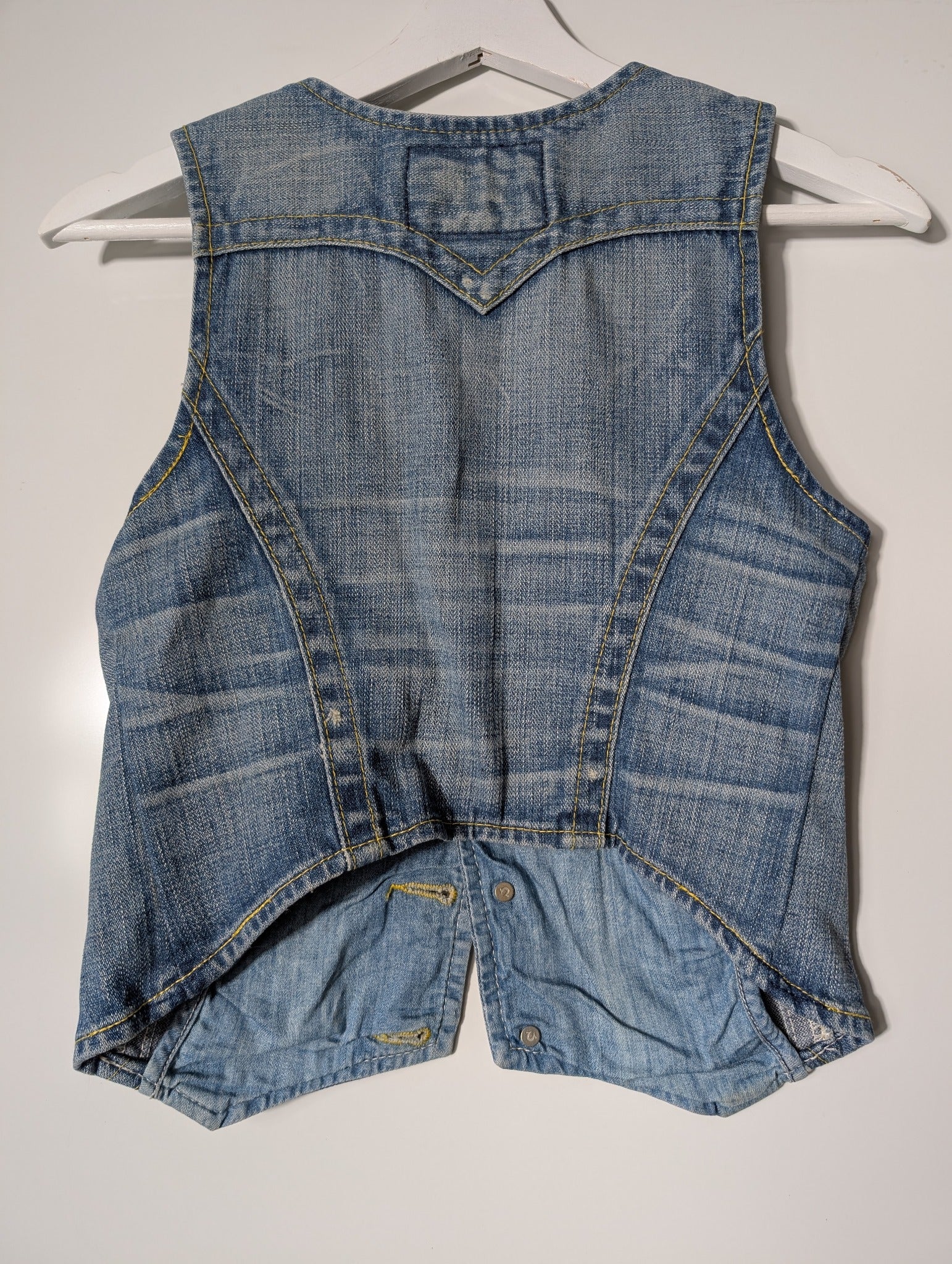 True Religion Women's Distressed Denim Vest Blue Size XS - Image 7