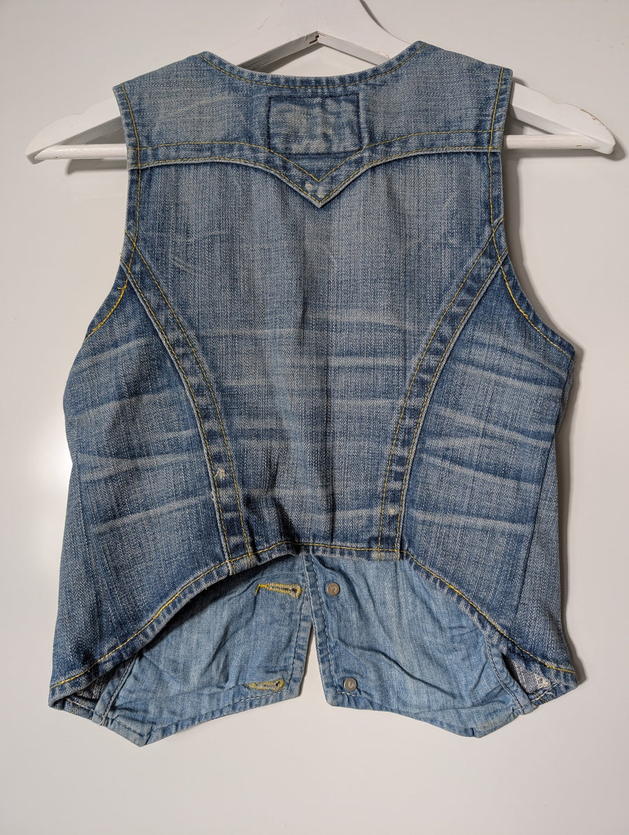True Religion Women's Distressed Denim Vest Blue Size XS - Image 7