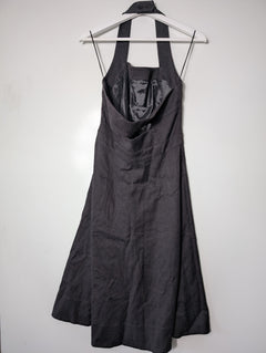 Veronika Maine Textured Halter Neck Midi Dress Black Size 12 - Image 4