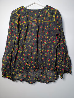 Swildens Floral Print Button-Down Blouse Black Size 38 - Image 5
