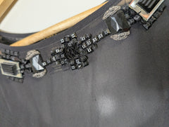 Collette Dinnigan Sleeveless Blouse Black Silk Embellished XS - Image 3
