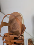 Ancient Greek Sandals Gladiator Sandals Brown Leather Size 39 - Image 6