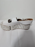 Clergerie Platform Espadrille Sandals White Leather EU 37.5 - Image 5
