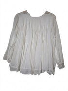 By Malene Birger Gauze Tunic Blouse White Pleated Detail - Image 1