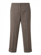 Bianca Spender Micro-Houndstooth Cuffed Trousers Brown Size 12 - Image 1