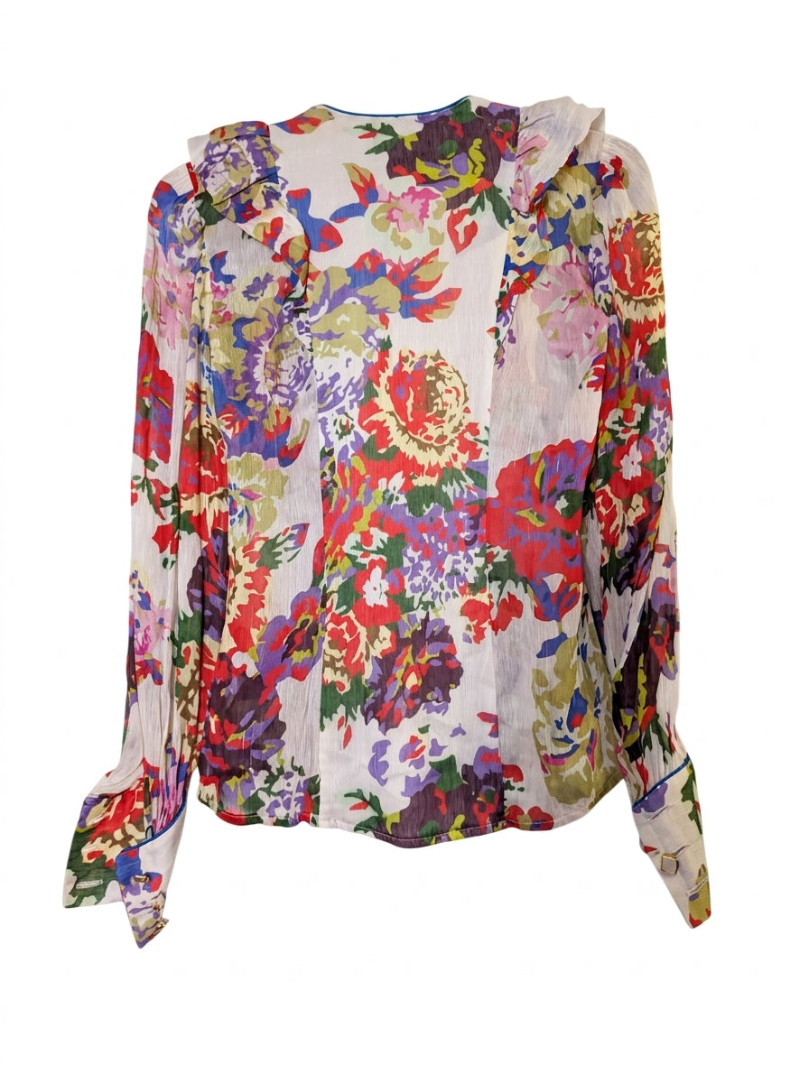 Ginger & Smart Floral Ruffle Blouse Women's AU 10 - Image 1