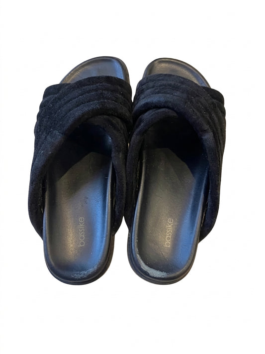 Bassike Black Quilted Suede Slides - Image 1