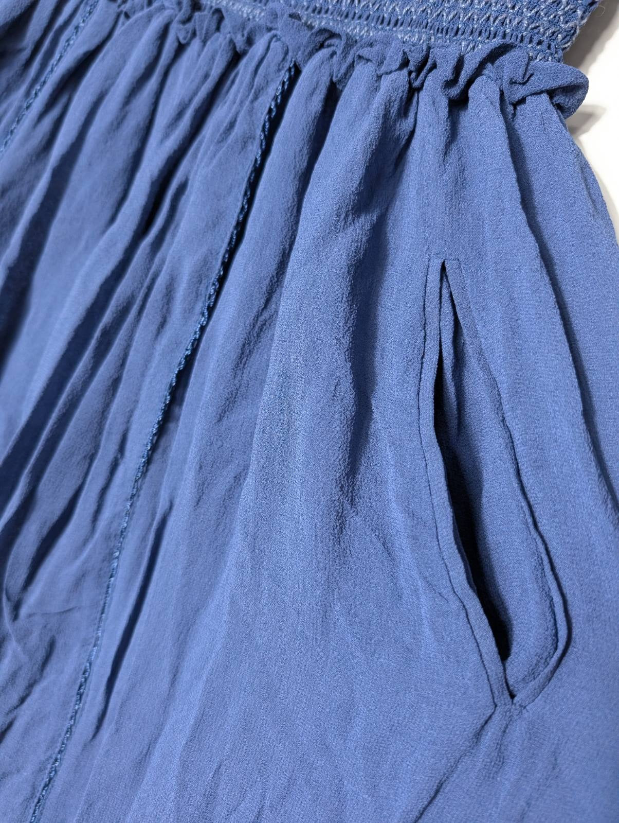 Isabel Marant Silk Maxi Skirt - Navy Blue Smocked Waist - Image 2