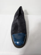 Carucci Roma Suede and Patent Leather Cap-Toe Loafers Black Blue EU 38 - Image 2