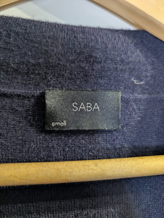 SABA Navy Knit Blazer Cardigan - Size Small - Image 2