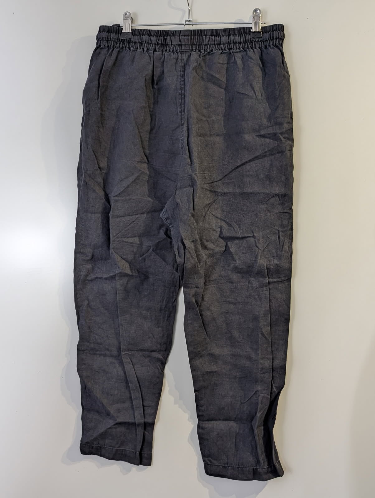 Assembly Label Linen Elastic Waist Pants - Charcoal Grey Size 8 - Image 1