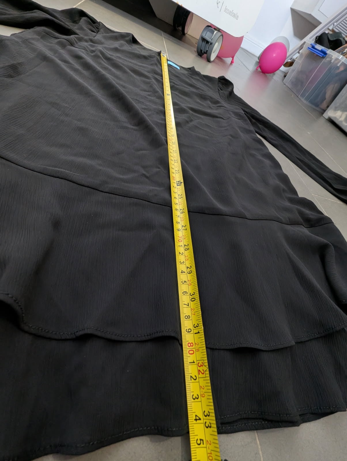Reux Black Long Sleeve Ruffle Hem Mini Dress - Image 2