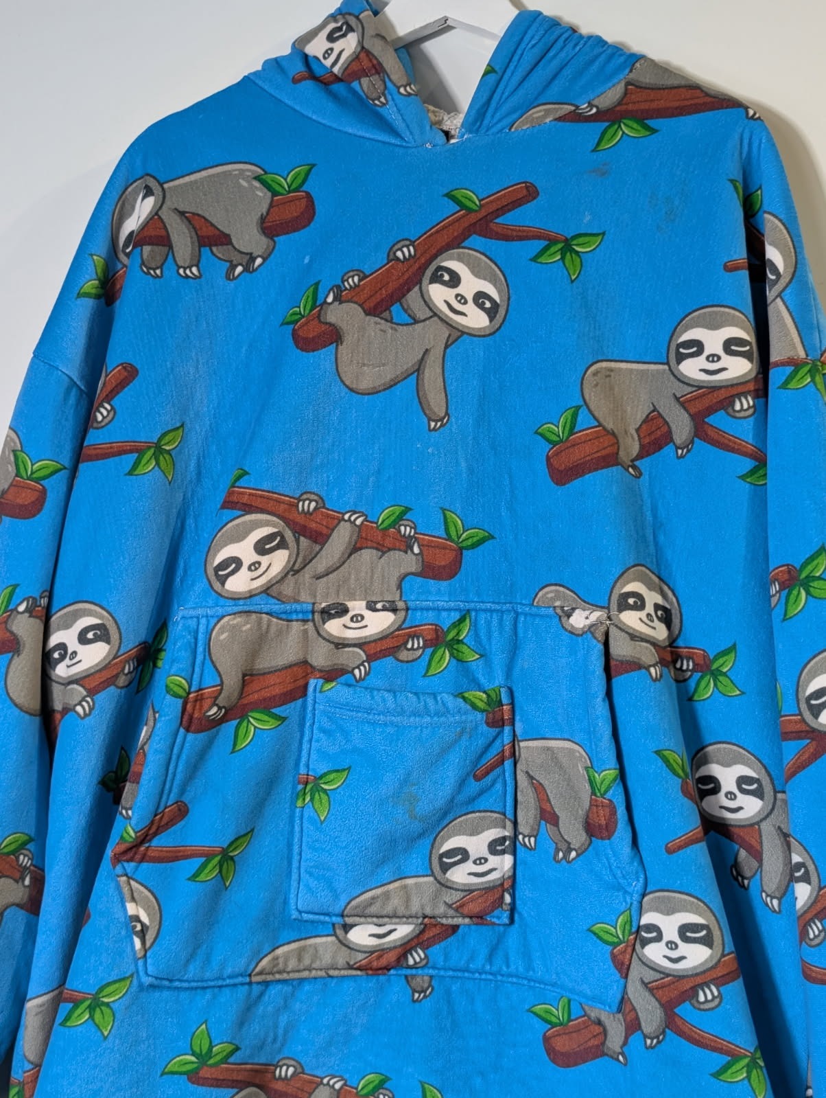 Oodie Kids Wearable Blanket Hoodie Sloth Print One Size - Image 2