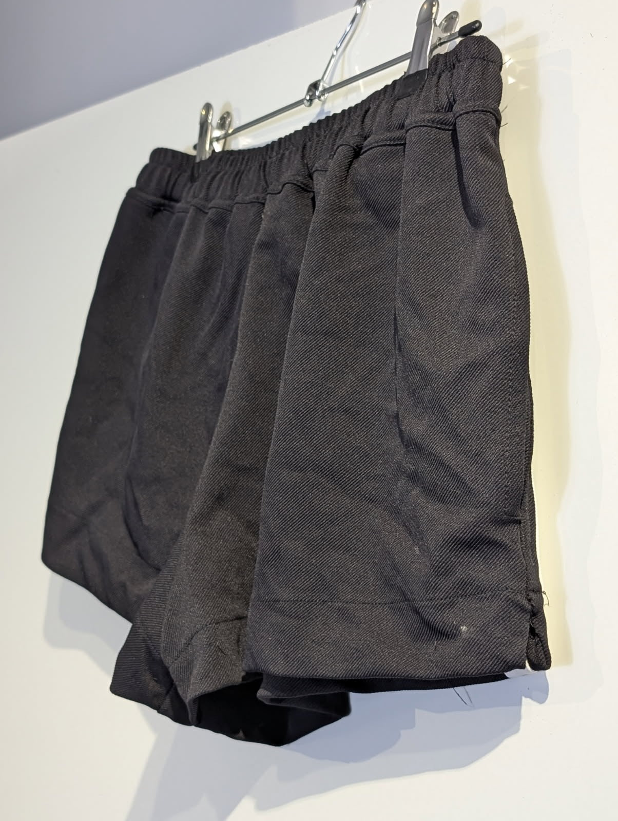 Assike Athletic Sweat Shorts - Black with White Side Stripe - Image 2
