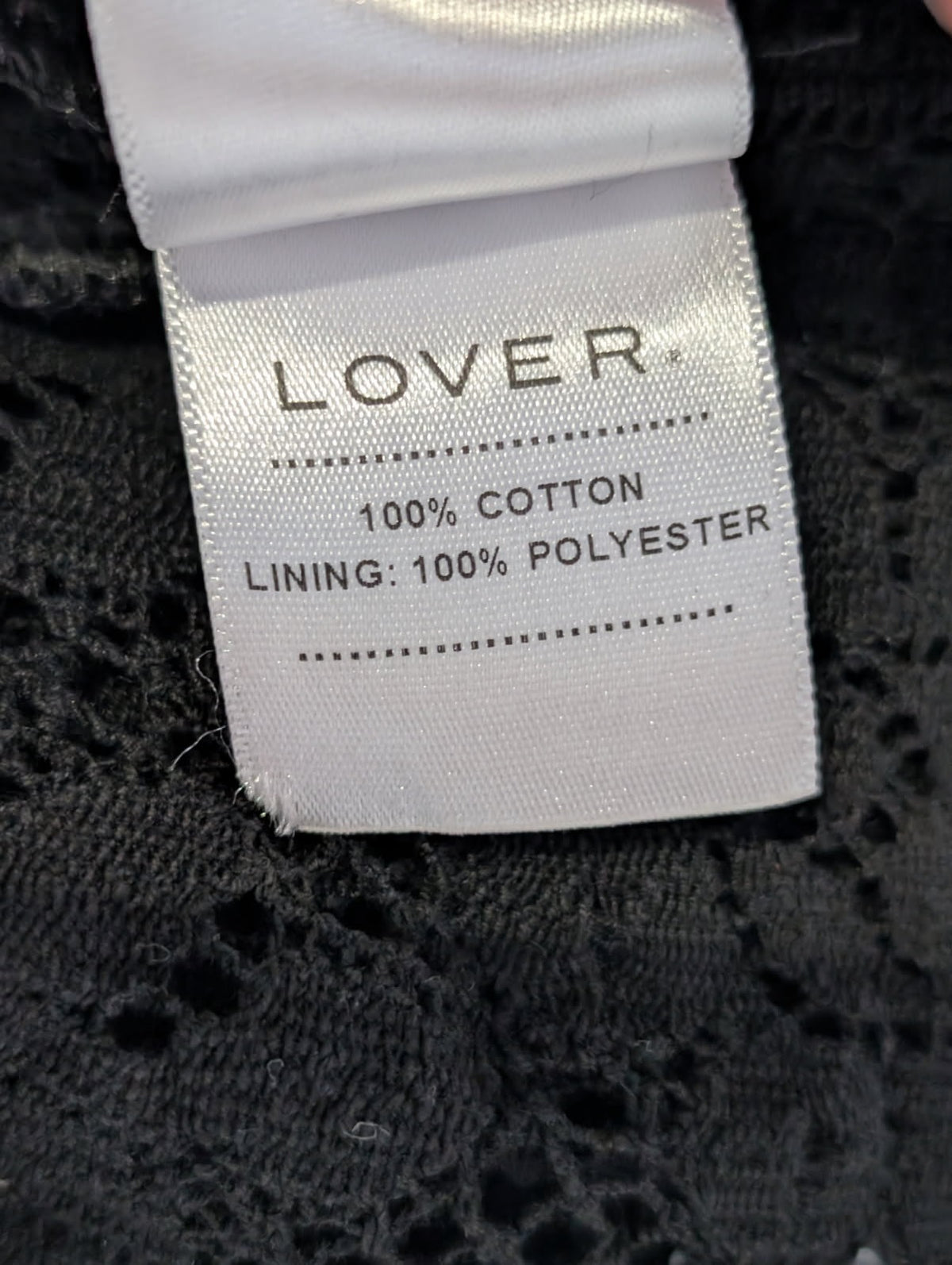 Lover Vintage Black Lace Peplum Blouse - Women's AU 6 - Image 2