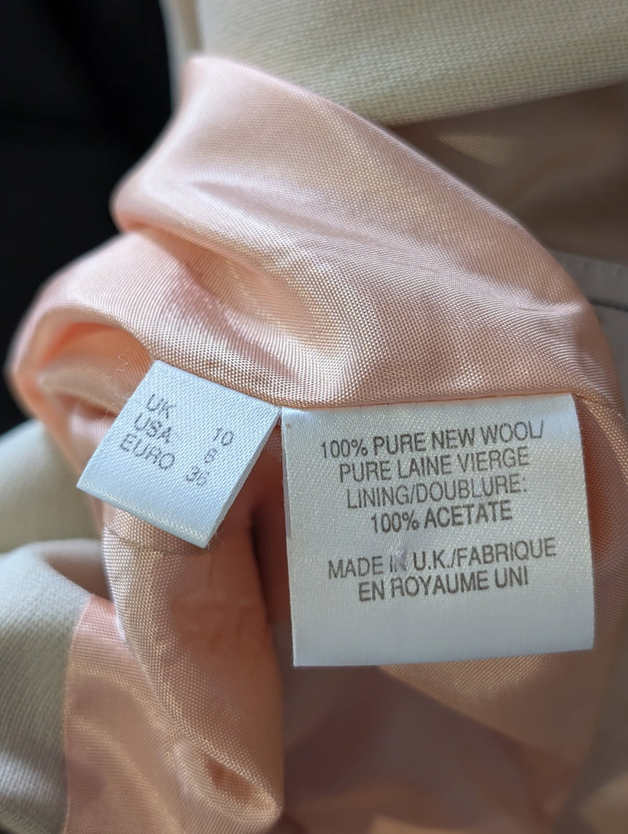 Grace Collection Vintage Blazer Beige Pure Wool UK 10 - Image 2