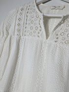 Indi & Cold Eyelet Lace Long Sleeve Blouse White XS - Image 2