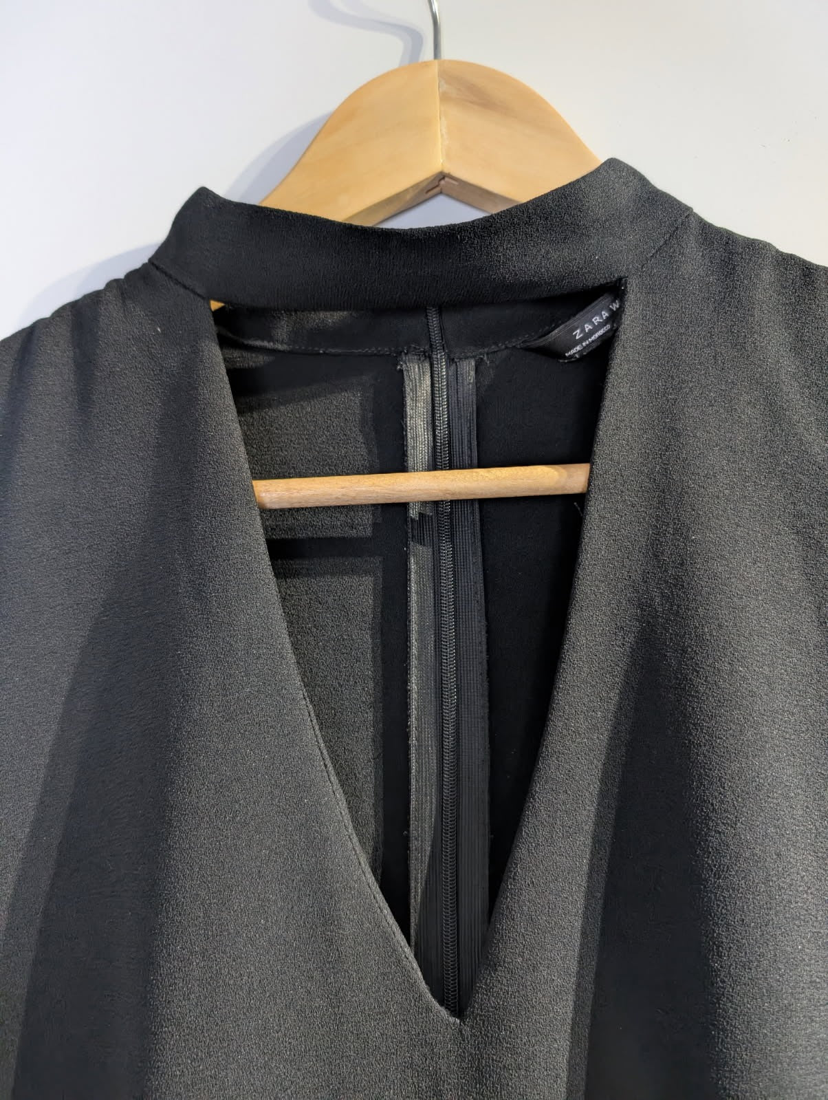 Zara Black Sleeveless Choker Neck Mini Dress - Size M - Image 3