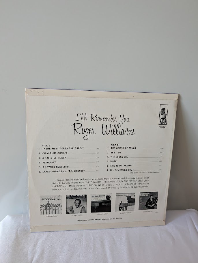 KAPP Roger Williams I'll Remember You Vinyl LP Record - Image 2