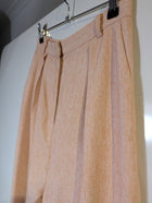 High-Waisted Pleated Wide-Leg Trousers Peach Melange - Image 3