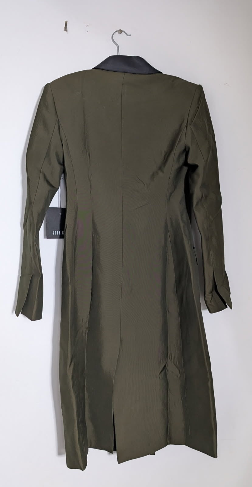 Josh Goot Olive Green Long Blazer Coat - Contrast Lapel - Image 2
