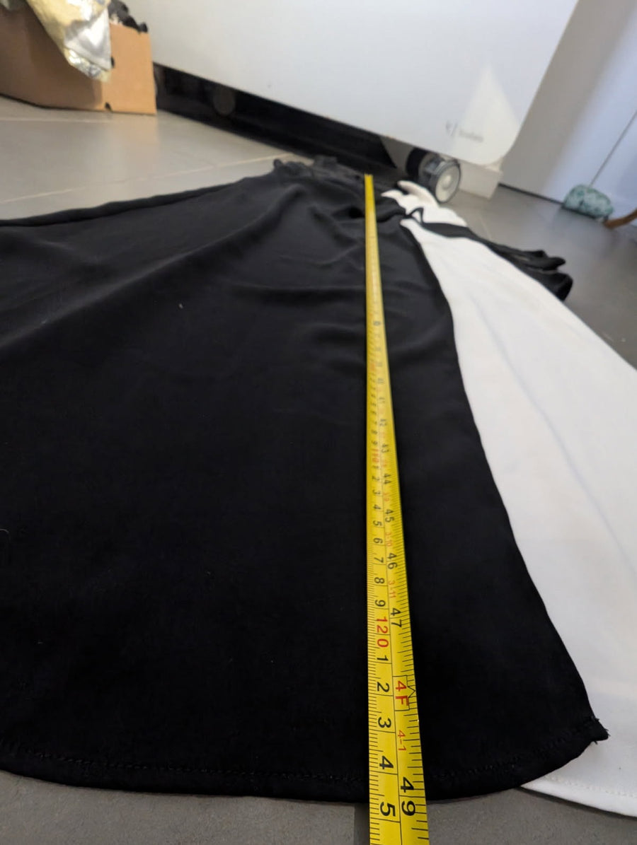 Mango MNG Black and White Colorblock Wrap Dress - Size L - Image 3