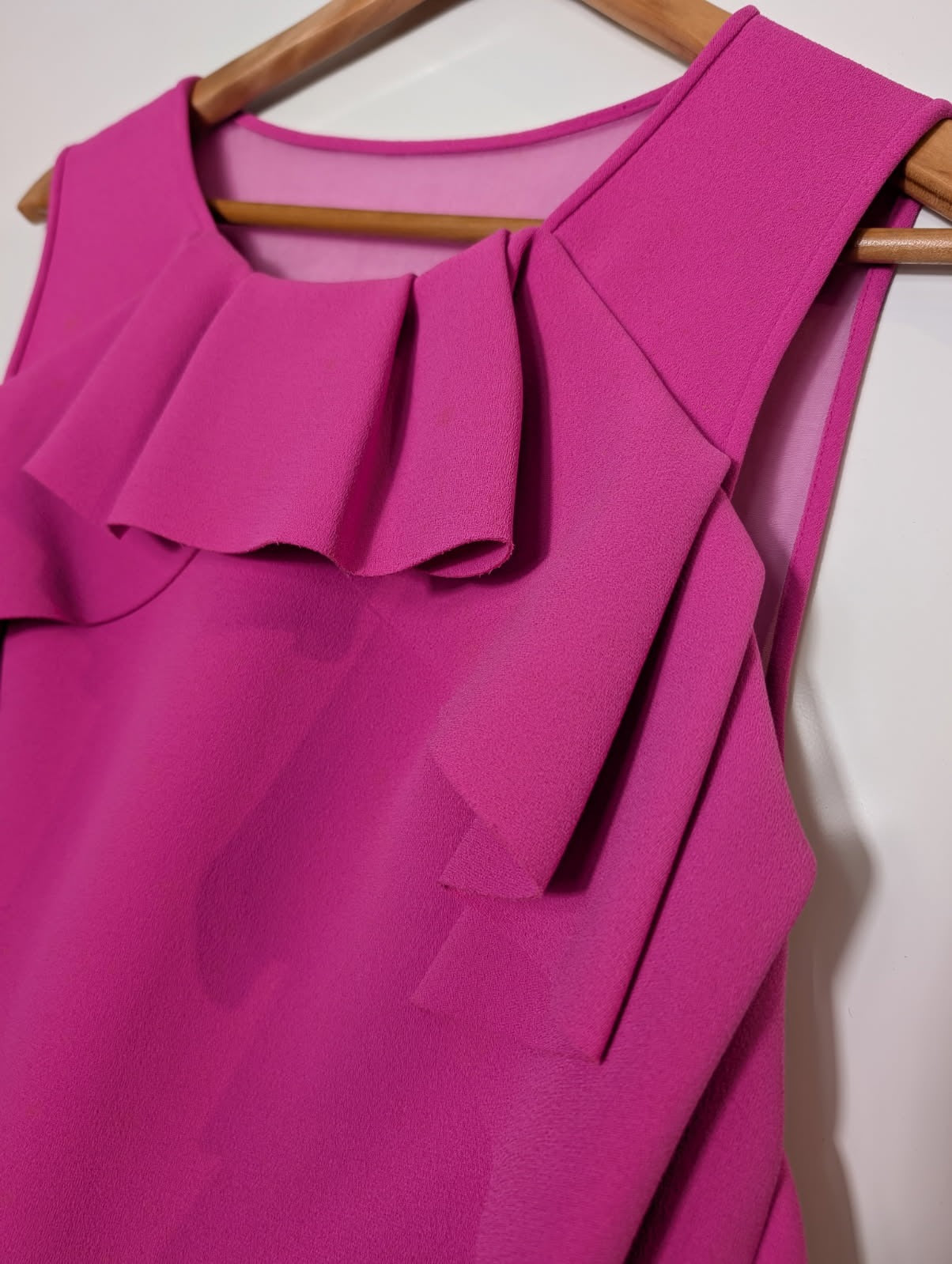 Diane von Furstenberg DVF Pink Ruffle Shift Dress - Size 8 - Image 3