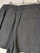 Witchery Linen Blend Elastic Waist Shorts Charcoal Grey Size 12 - Image 3