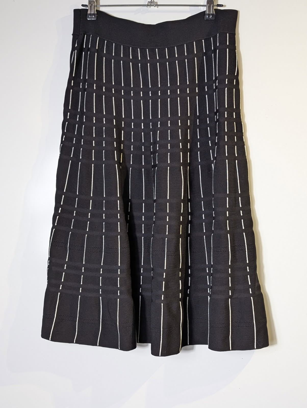 SABA Women's Vertical Stripe Knit Skirt Black and White Size M - Image 2