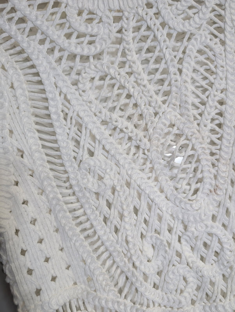 Marcs Crochet Knit Short Sleeve Top White - Image 3