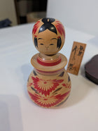 Artisan Heritage Vintage Japanese Kokeshi Doll Set - Hand-Painted Floral Design - Image 3