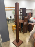 Mid-Century Modern Wooden Coat Rack Stand Brown Detachable Arms - Image 2