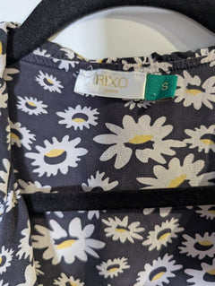 Rixo London Daisy Print Silk Ruffle Wrap Dress Women's Small - Image 3
