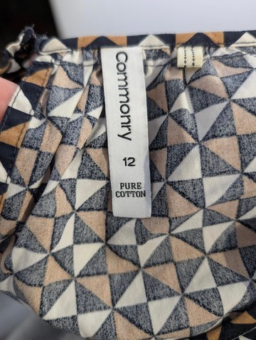 Commonry Geometric Print Blouse Women's Size 12 - Image 3