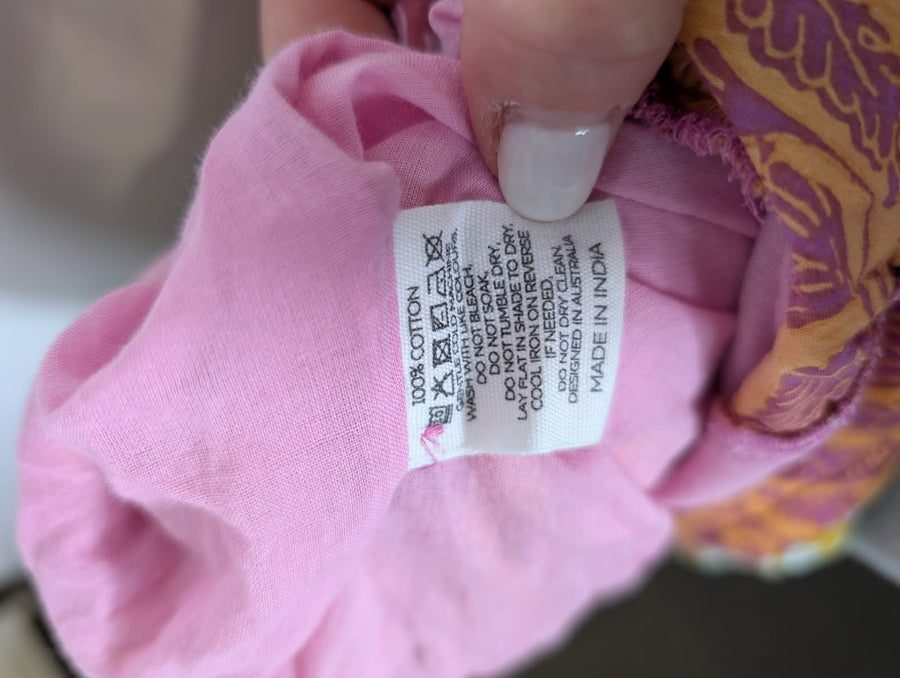 Boom Shankar Floral Tiered Tunic Dress Pink & Orange Size 14 - Image 3